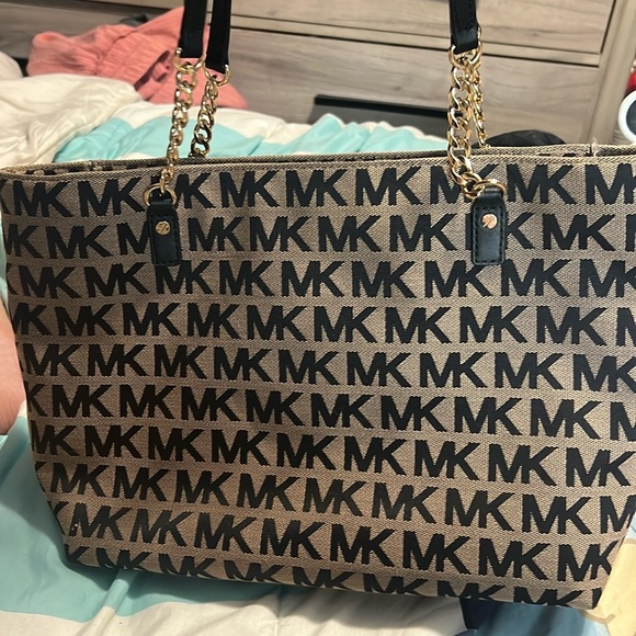 Michael Kors Handbags - Michael Kors Signature Black and Tan Tote